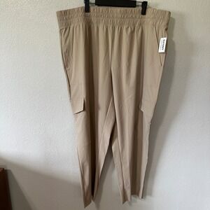 NEW Old‎ Navy SleekTech Go-Dry Cargo Pants Tapered Athletic Beige Womens 2X